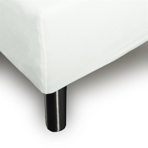 Stræklagen 120x200 cm - Hvidt jersey lagen - 100% Bomuld - Faconlagen til madras