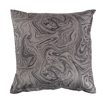 Pudebetræk 60x63 cm - Marble dark grey - Hovedpudebetræk i 100% bomuldssatin