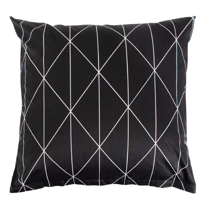 Billede af Pudebetræk 60x63 cm - 100% Blødt bomuldssatin - Graphic Harlekin blackÂ  - Fra By Night