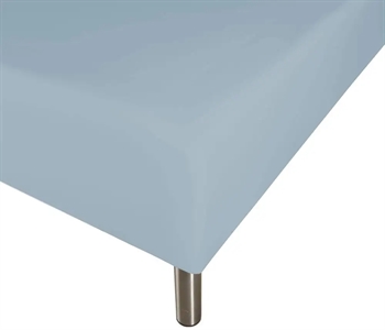 Boxlagen 140×200 cm – Lys blå – 100% Bomuld – Faconlagen til madras
