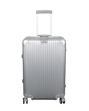 4: Aluminiums kuffert - Sølv farvet - 68 liter - Luksuriøs rejsekuffert med TSA lås