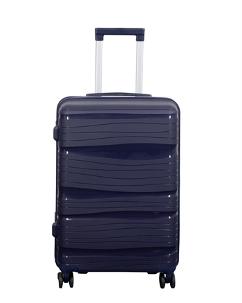 Kuffert - Waves blå - Mellem størrelse - Letvægts kuffert i Polypropylen - Smart rejsekuffert