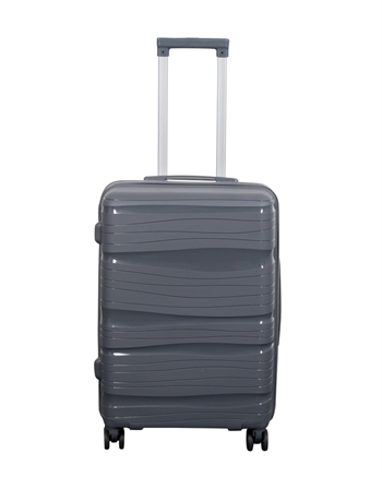 Billede af Kuffert - Waves grå - Mellem størrelse - Letvægts kuffert i Polypropylen - Smart rejsekuffert