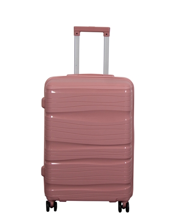 Kuffert - Waves rosa - Mellem størrelse - Letvægts kuffert i Polypropylen - Smart rejsekuffert