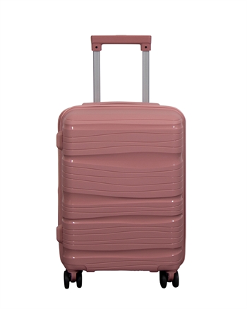 Kabinekuffert - Letvægts kuffert i polypropylen - Waves rosa - Hardcase rejsekuffert