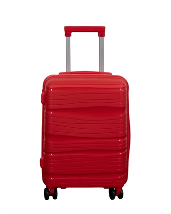 Kabinekuffert - Letvægts kuffert i polypropylen - Waves rød - Hardcase rejsekuffert