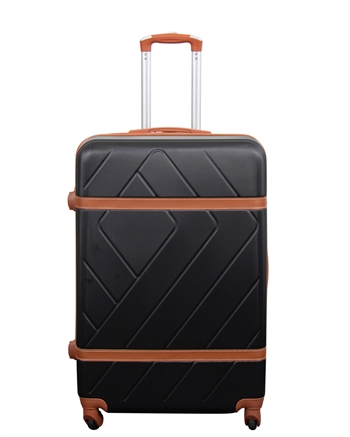 Billede af Stor kuffert - Retro sort - Hardcase kuffert - Smart rejsekuffert
