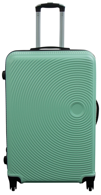 Stor kuffert - Pastel grønne cirkler - Hard case kuffert - Billig smart rejsekuffert