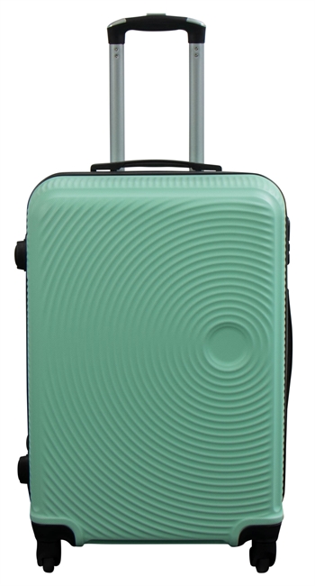 Kuffert - Str. Medium - Hard case kuffert - Pastel grønne cirkler - Smart billig rejsekuffert