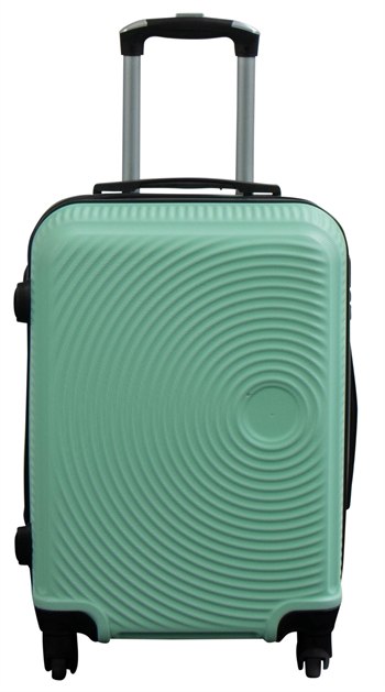 Håndbagage kuffert - Hardcase letvægt kuffert - Kabine trolley - Pastel grønne cirkler