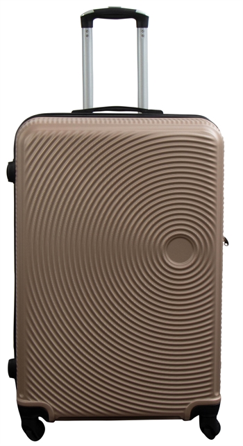 Billede af Stor kuffert - Guld cirkler - Hard case kuffert - Billig smart rejsekuffert