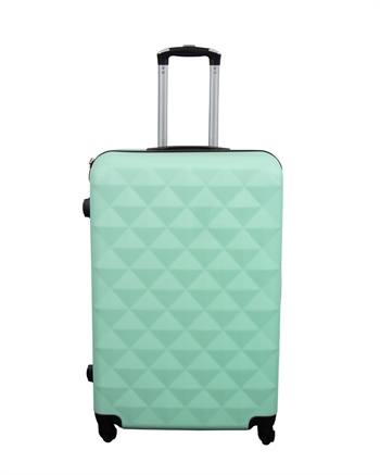 Stor kuffert - Diamant turkis - Hardcase kuffert - Smart rejsekuffert
