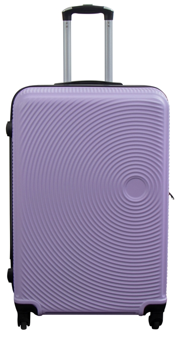 Billede af Stor kuffert - Lyslilla cirkler - Hard case kuffert - Billig smart rejsekuffert