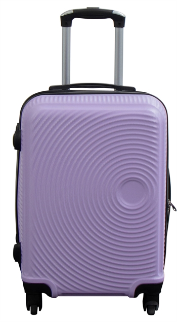 Håndbagage kuffert - Hardcase letvægt kuffert - Kabine trolley - Lyslilla cirkler