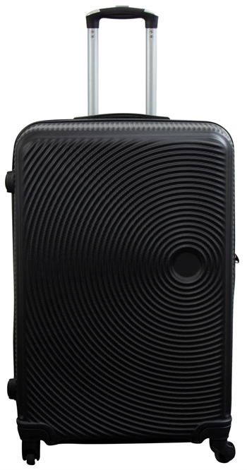 Stor kuffert - Sorte cirkler - Hard case kuffert - Billig smart rejsekuffert
