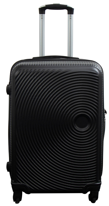 Kuffert - Str. Medium - Hard case kuffert - Sorte cirkler - Smart billig rejsekuffert