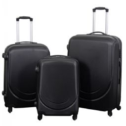 Kuffertsæt - 3 stk. - Hardcase rejsekufferter - Classic sort - Letvægts kufferter