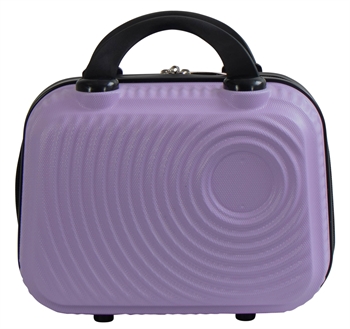 Beautyboks - Praktisk håndbagage kuffert - Str. Small  med lyslilla cirkler
