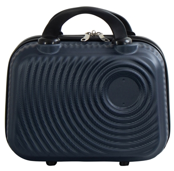 Beautyboks - Praktisk håndbagage kuffert - Str. Small  med mørkeblå cirkler