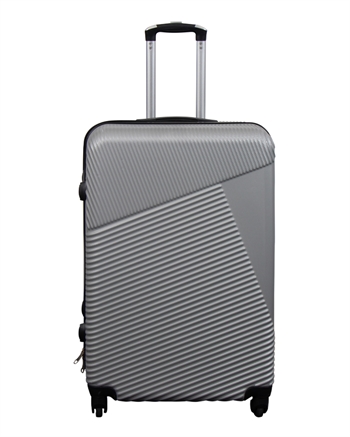 Kuffert tilbud - Hardcase - Str. Medium - Silver lines - Smart rejsekuffert