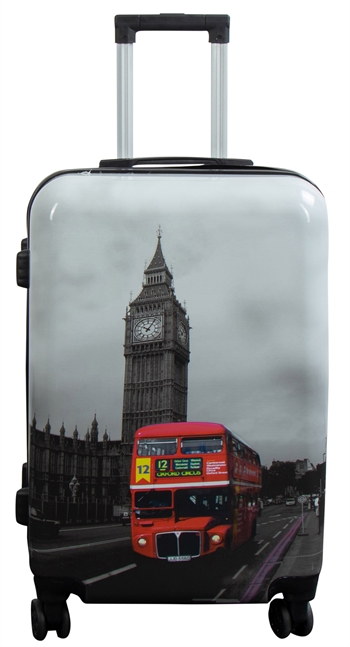 Kuffert - Hardcase kuffert - Str. Medium - Kuffert med motiv - Big Ben - Eksklusiv letvægt rejsekuffert