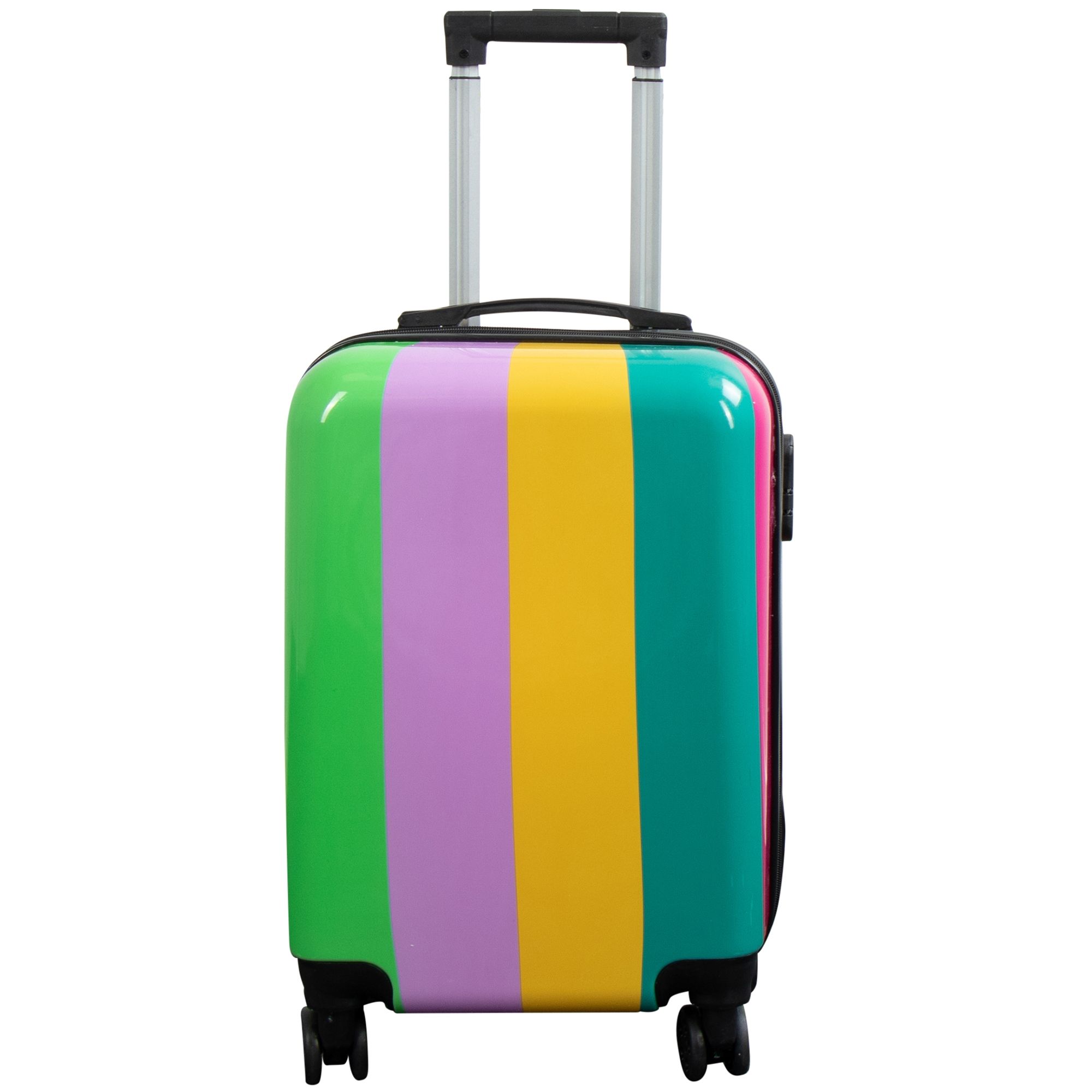 Kabine kuffert - Hardcase letvægt kuffert - Trolley med motiv - Zapp - Regnbue striber