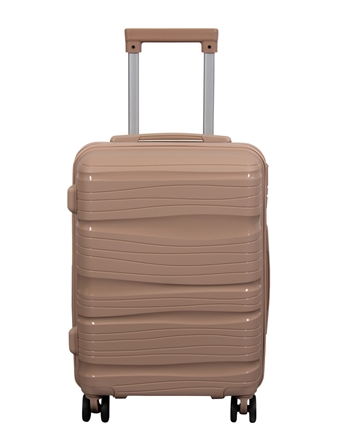 Kabinekuffert - Letvægt kuffert - Polypropylen - Str. lille - Waves - Sandfarvet trolley