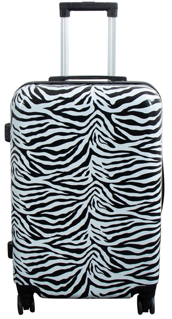 Billede af Kuffert - Hardcase kuffert - Str. Medium - Kuffert med motiv - Zebra - Eksklusiv letvægt rejsekuffert hos Dynezonen.dk