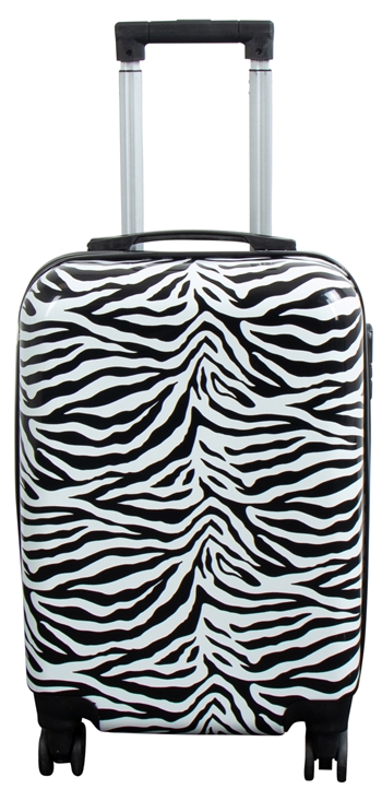 #2 - Kabine kuffert - Hardcase letvægt kuffert - Trolley med motiv - Zebra