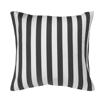 Pudebetræk 60x63 cm - Nordic Stripe Antrasit grå og Hvid - 100% Bomuldssatin