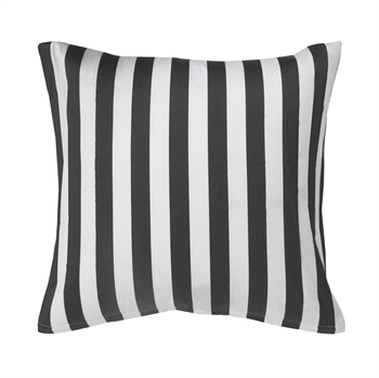 Pudebetræk 50x70 cm - Nordic Stripe Antrasit grå og Hvid - 100% Bomuldssatin
