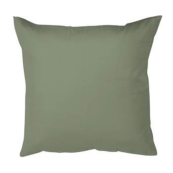 Pudebetræk 60x63 cm - Blødt, jacquardvævet bomuldssatin - Check grøn - By Night pudebetræk