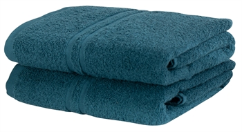 Billede af Håndklæde - 50x90 cm - Blå - 100% Bomulds håndklæde - Ekstra blødt