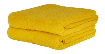 Håndklæde - 50x90 cm - Gul - 100% Bomulds håndklæde - Ekstra blødt