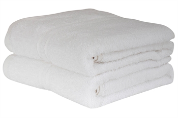 Badehåndklæde - 65x130 cm - Hvid - 100% Bomulds håndklæde - Ekstra blødt