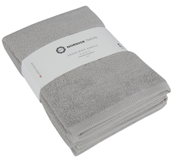 Badehåndklæder - 2 stk. - 70x140 cm - Lysegrå - 100% Bomuld - Håndklædepakke fra Nordisk tekstil