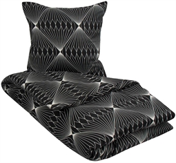 Kingsize sengetøj 240x220 cm - Diamond Black - sort - Microfiber