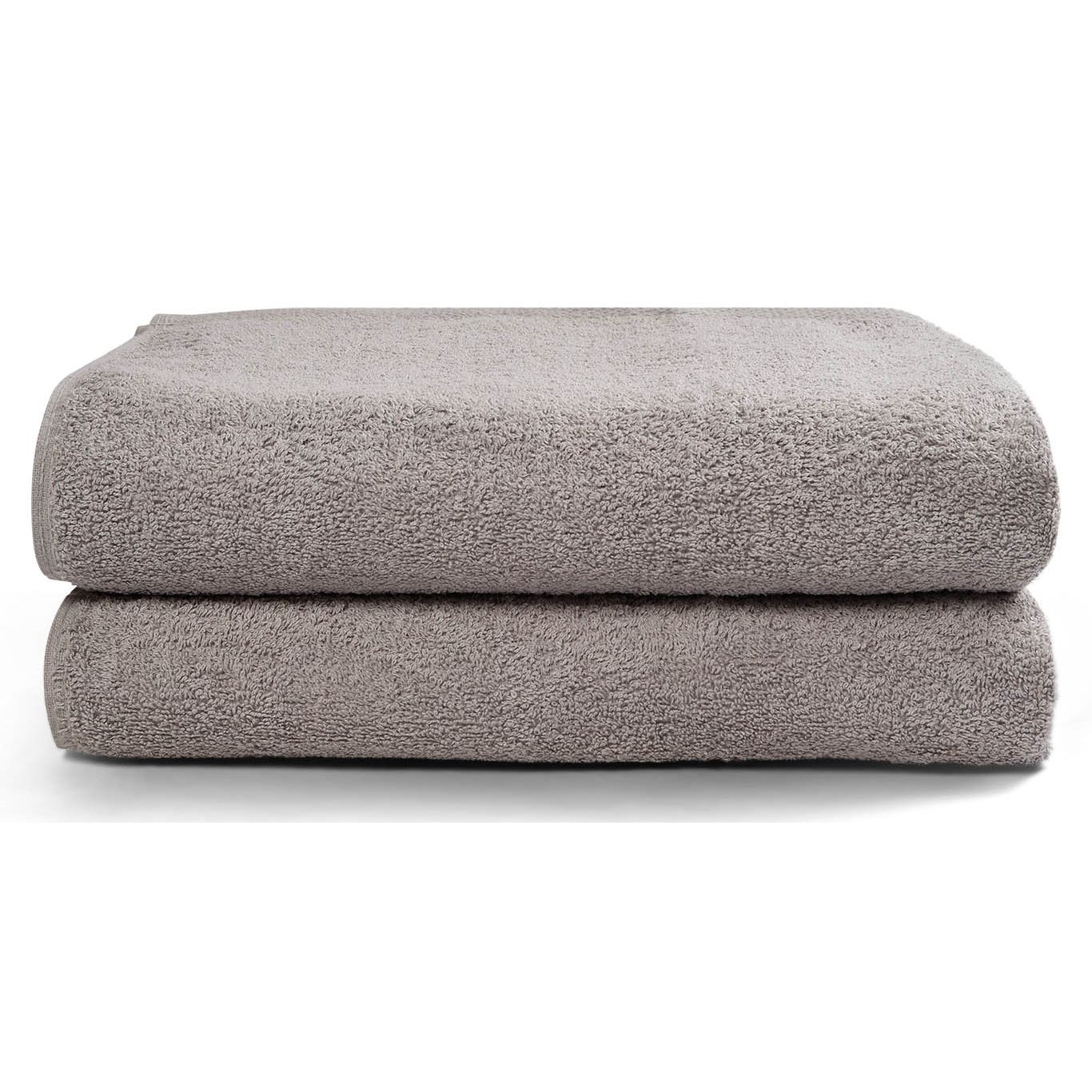 Badehåndklæder - 2 stk. - 70x140 cm - Lysegrå - 100% Bomuld - Håndklædepakke fra Nordisk tekstil