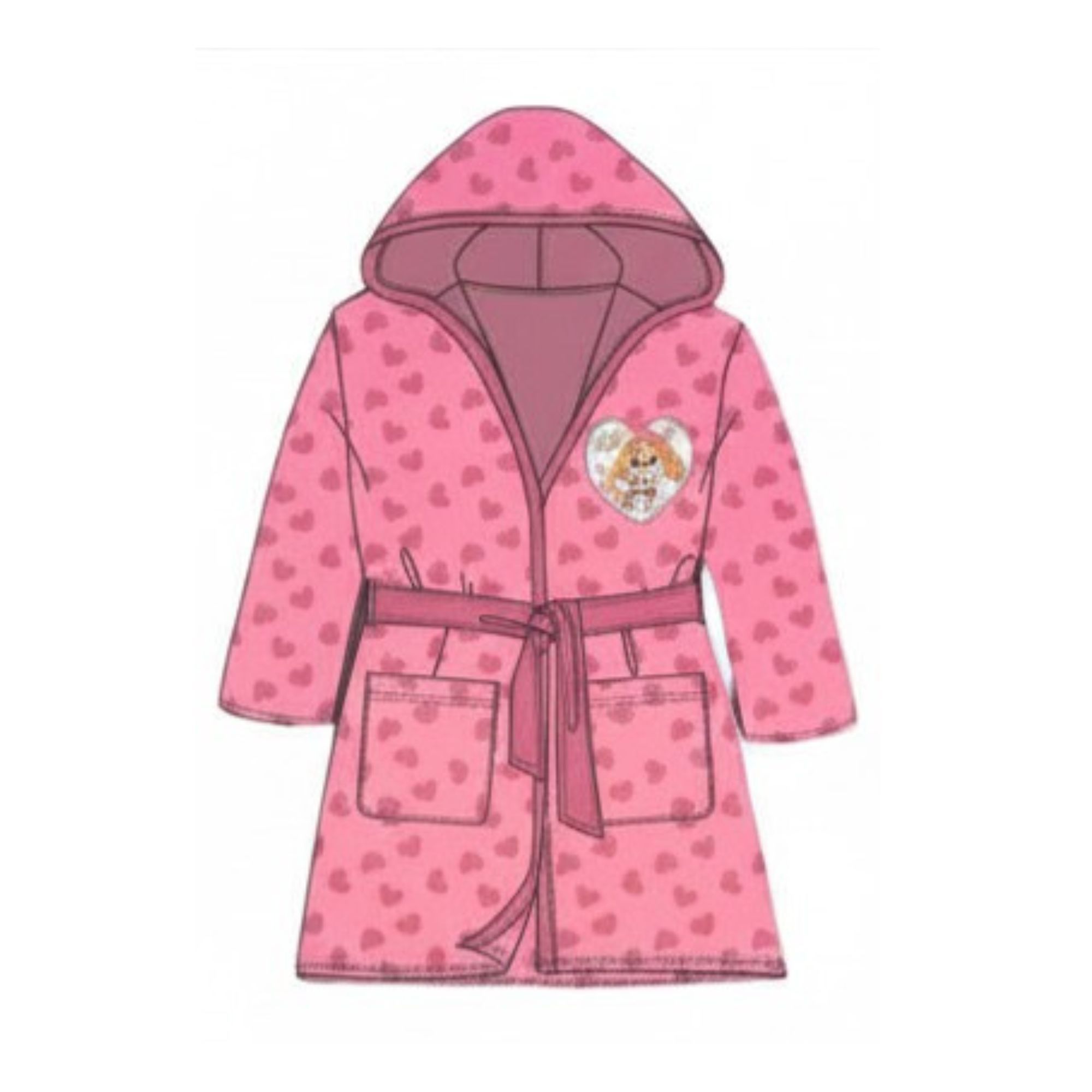 Børne badekåbe - Str. 3-4 år - Paw Patrol morgenkåbe til børn - Pink