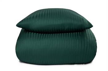 13: Sengetøj i 100% Bomuldssatin - 150x210 cm - Grønt ensfarvet sengesæt - Borg Living sengelinned