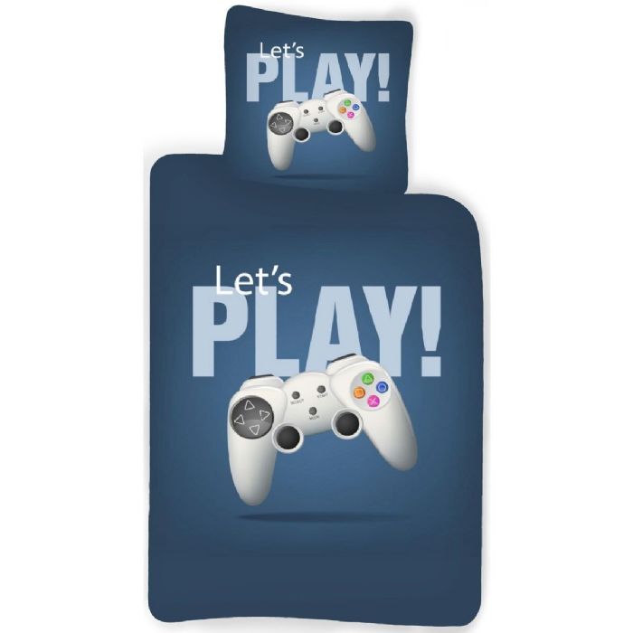 Gamer sengetøj - 140x200 cm - Let\'s play - Smart sengesæt i 100% bomuld