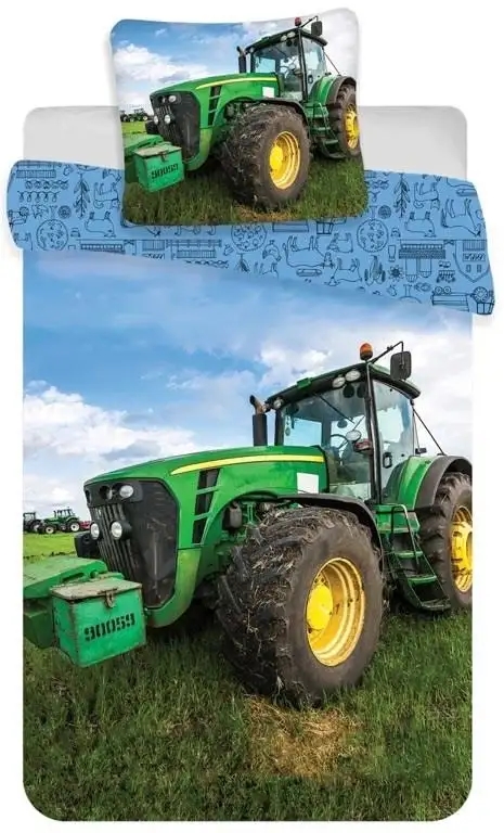 Sengetøj traktor • 100% Bomuld • 140x200 cm