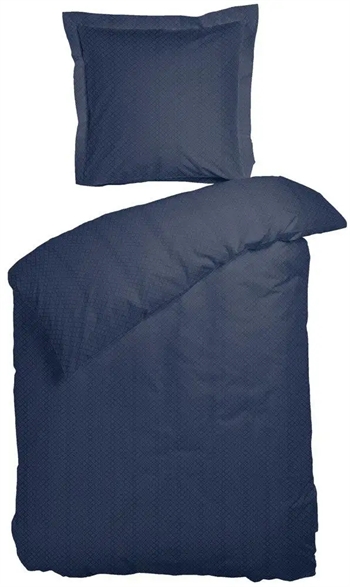 Se Night and Day sengetøj - 140x200 cm - Opal midnight blue sengesæt - 100% Bomuldssatin sengetøj hos Dynezonen.dk