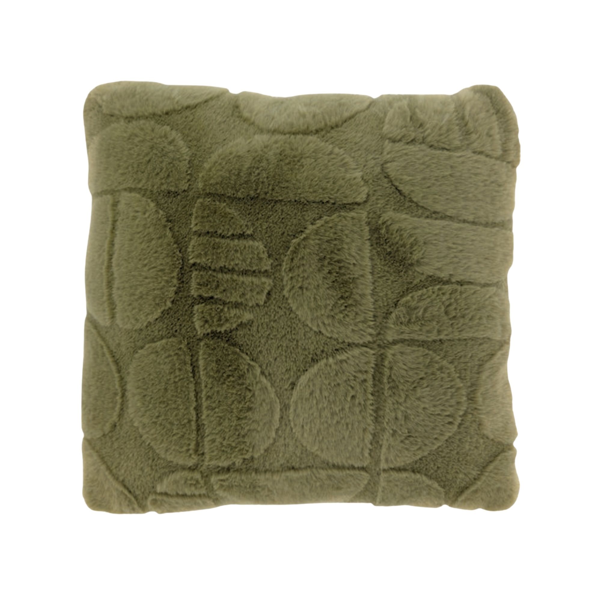 Pyntepude - 45x45 cm - Fake fur - Vinter grøn