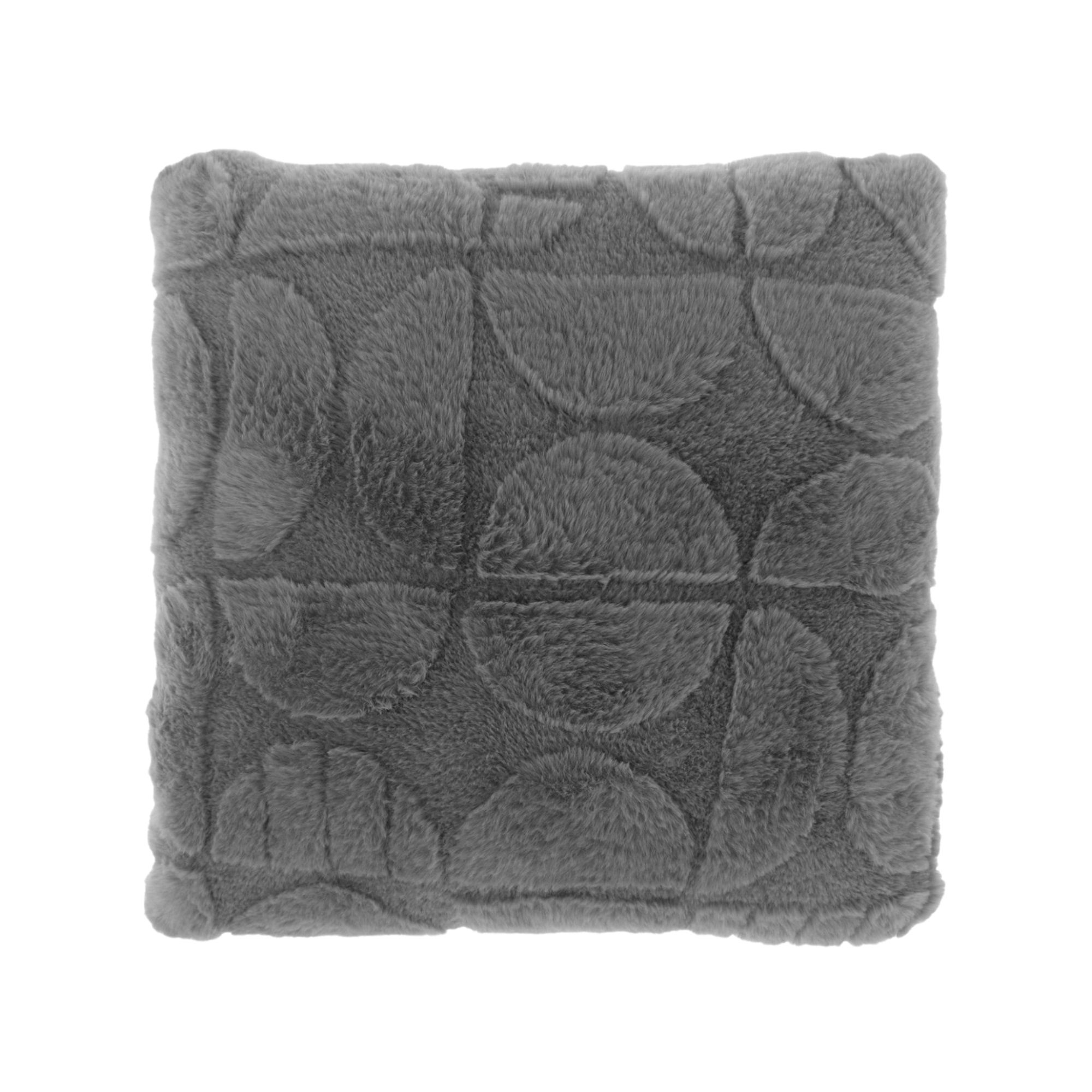 Pyntepude - 45x45 cm - Fake fur - Mørkegrå