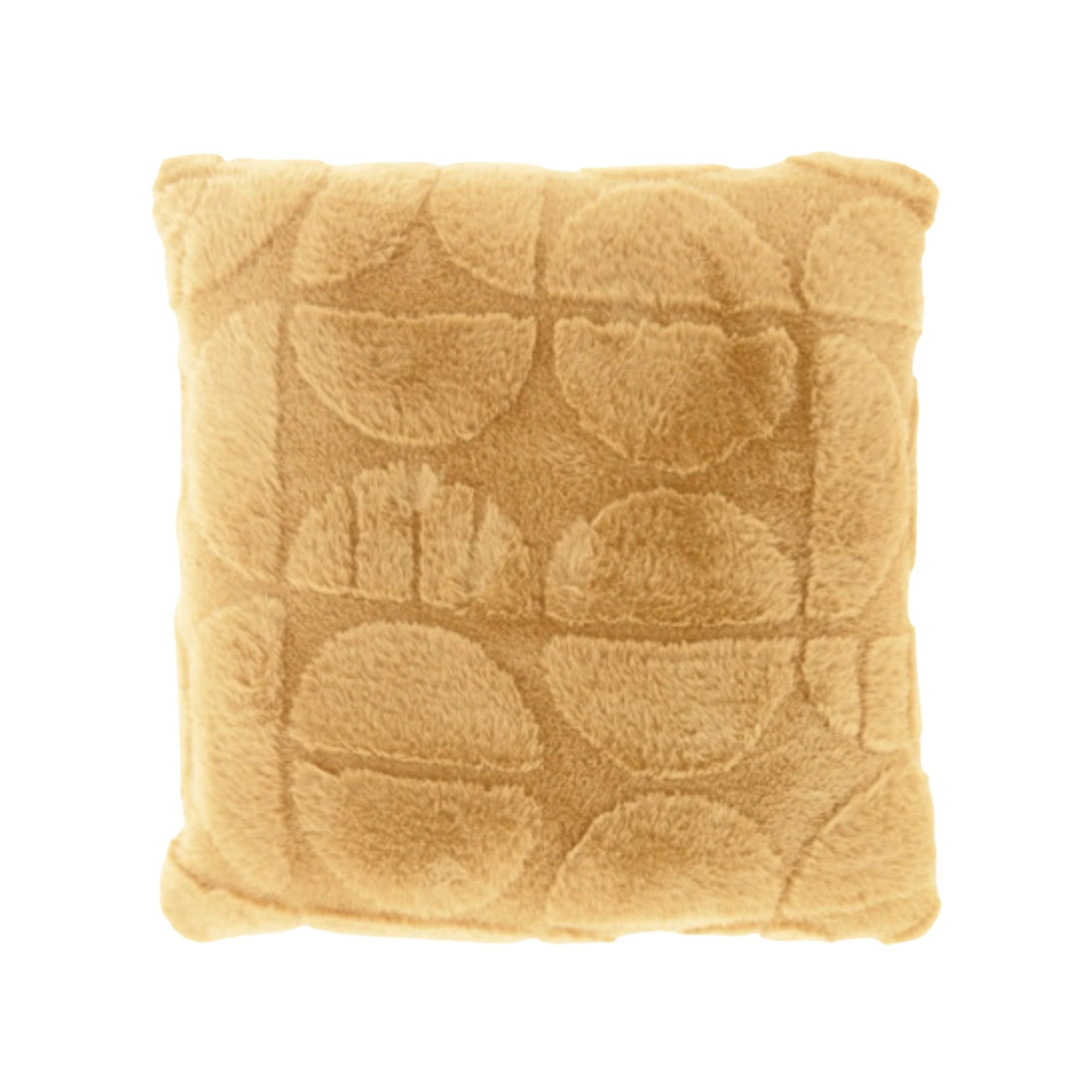 Pyntepude - 45x45 cm - Fake fur - Lysebrun