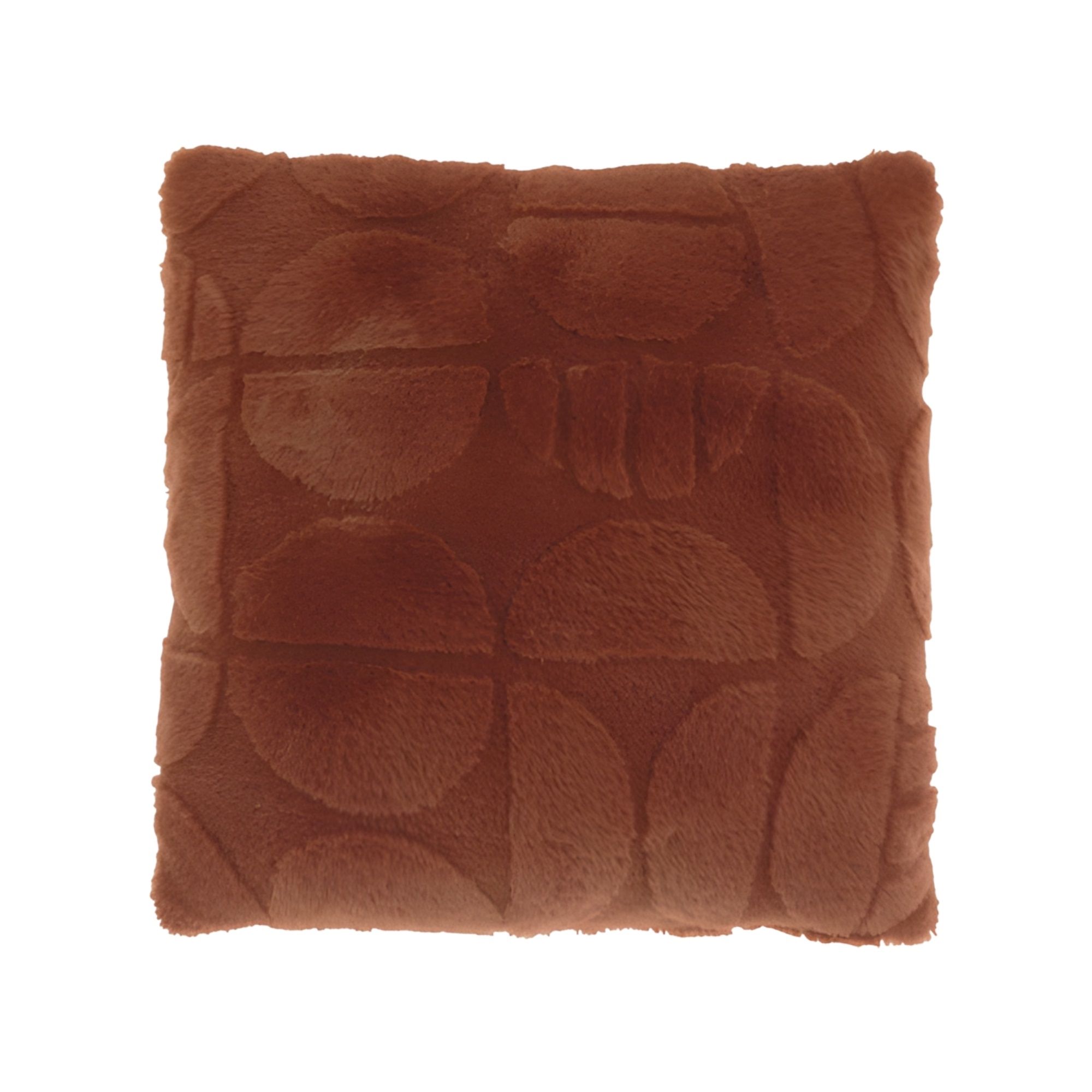 Pyntepude - 45x45 cm - Fake fur - Vinrød