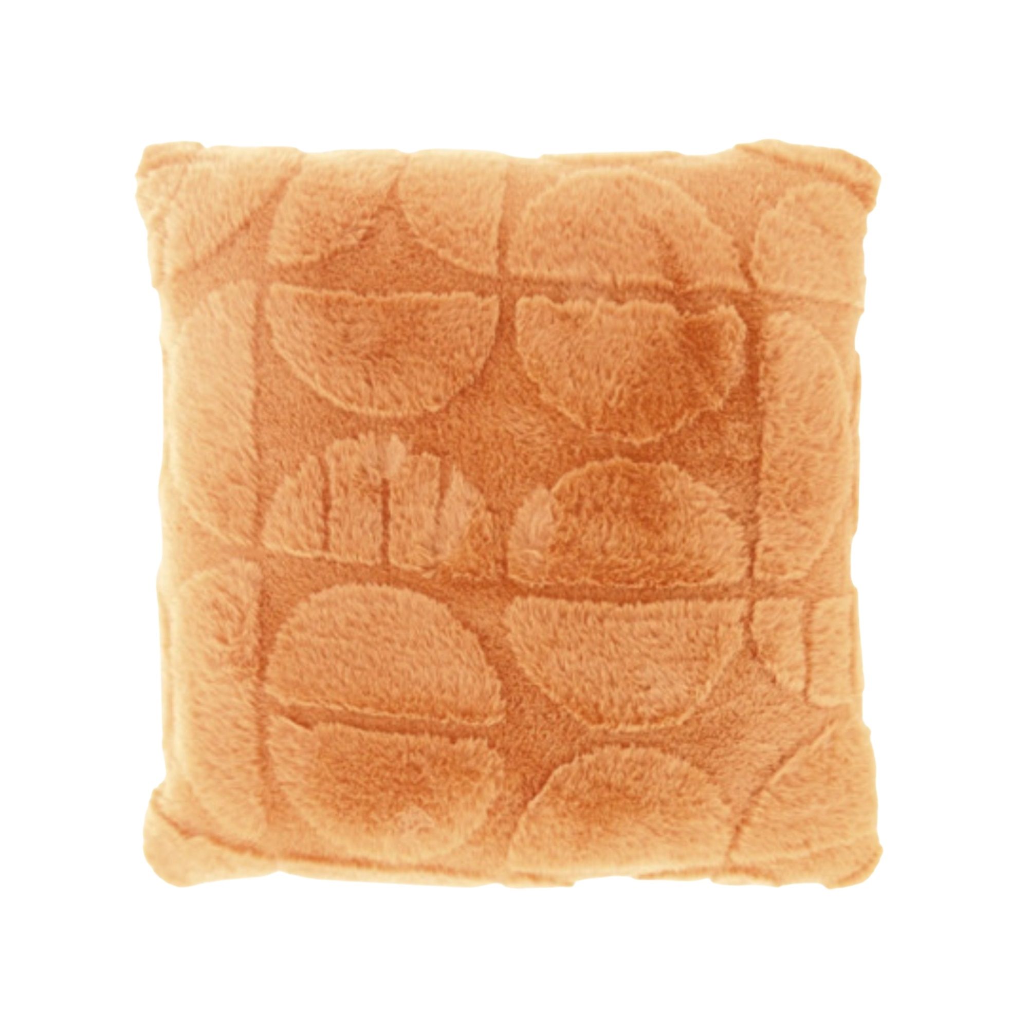 Pyntepude - 45x45 cm - Fake fur - Kobber