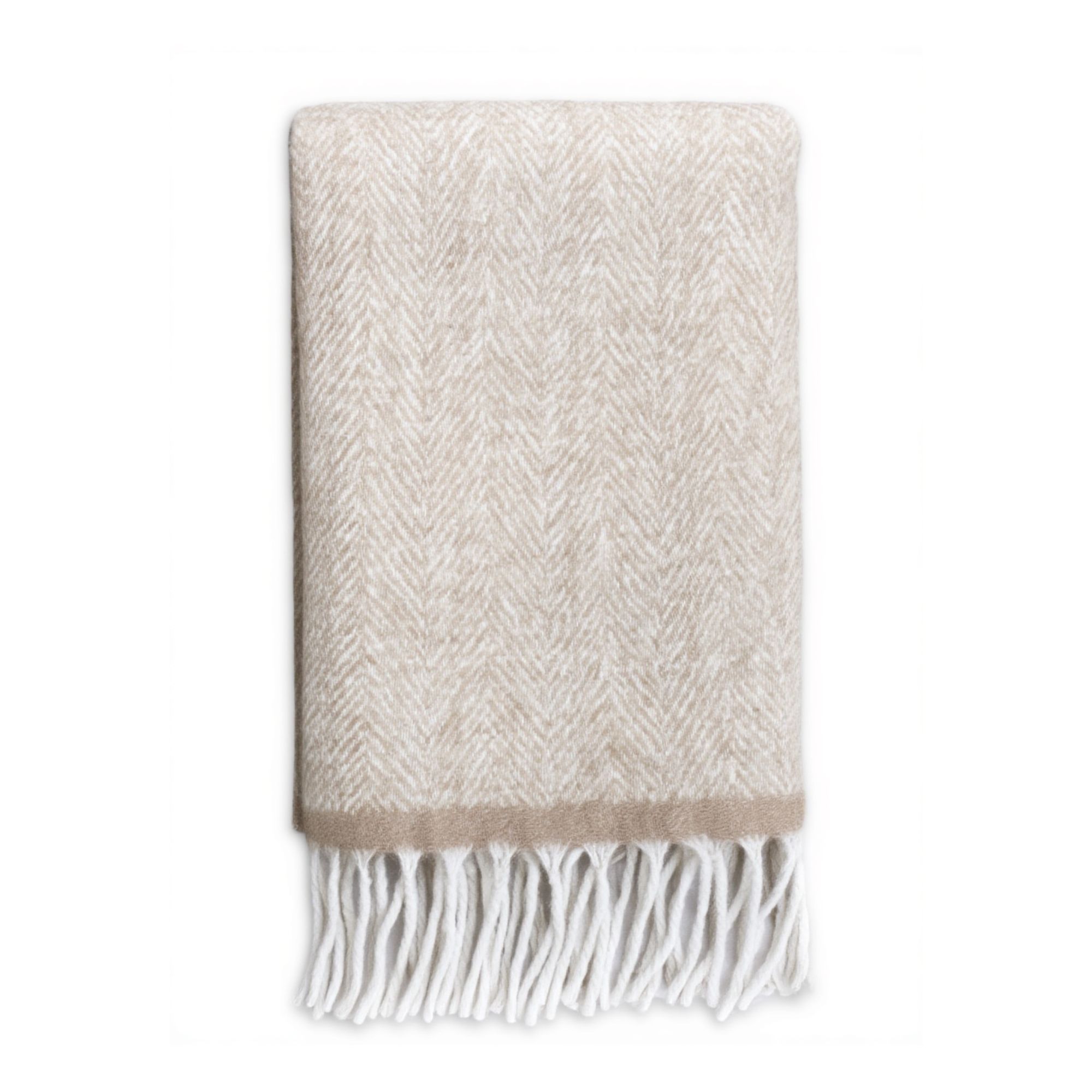 Plaid - 130x170 cm - Beige - Børstet mohair look