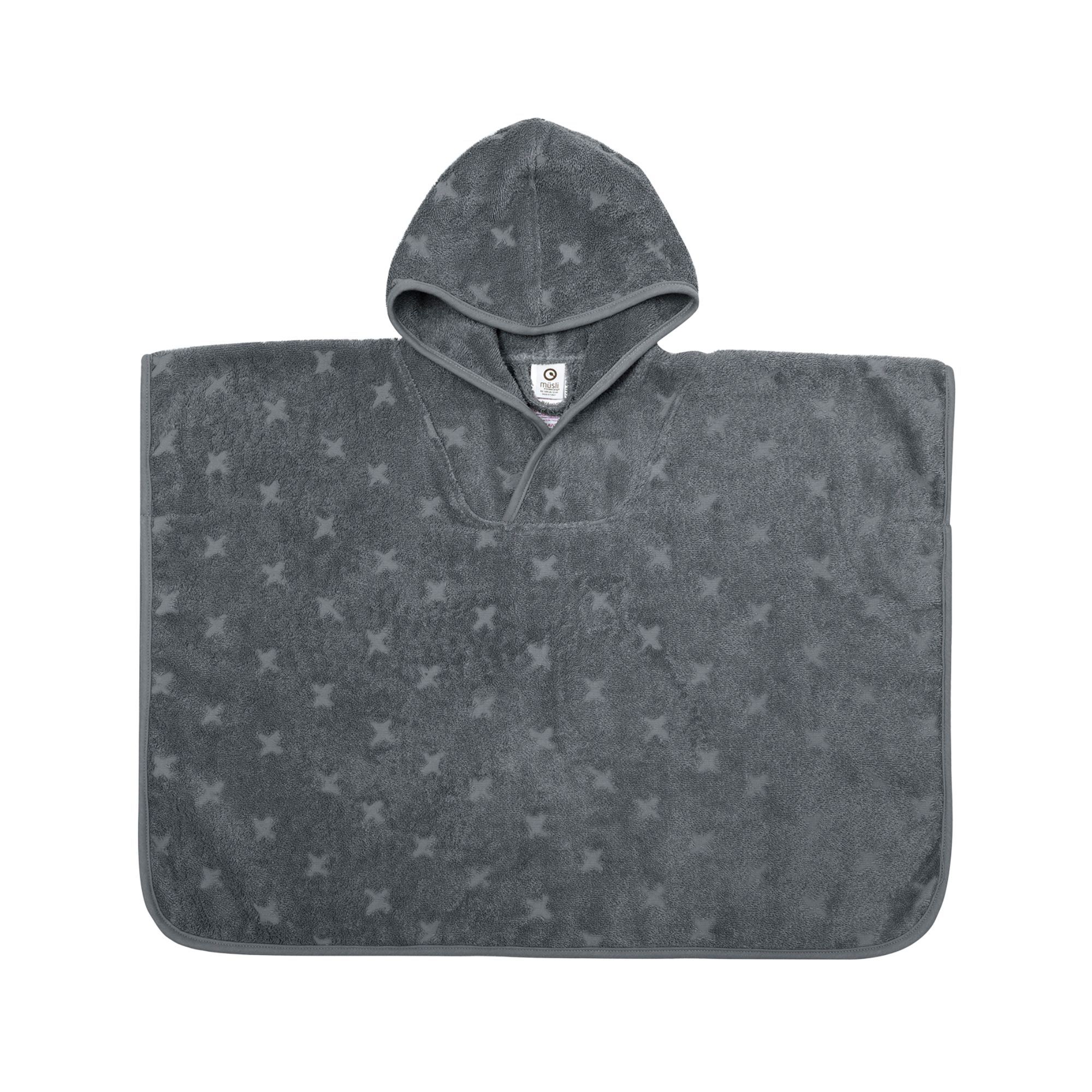 Badeponcho 2-4 år - 100% økologisk bomuld - Mørkeblå med stjerner - Müsli By Green Cotton